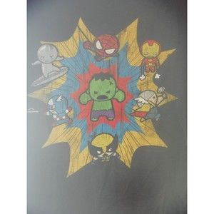 Marvel Super hero Black Men's T-shirt Size S‎ 34/36